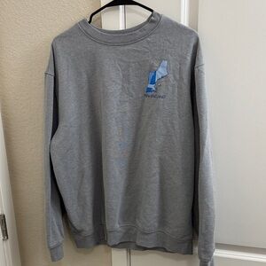 Men's Grey Crewneck Sweatshirt with New England Graphic